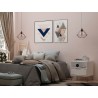 Manhattan Comfort Rockefeller 1-Drawer White Nightstand