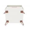 Manhattan Comfort Rockefeller 1-Drawer White Nightstand Bottom