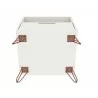 Manhattan Comfort Rockefeller 1-Drawer White Nightstand Bottom - Manhattan Comfort Rockefeller 1-Drawer White Nightstand Bottom