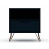 Manhattan Comfort Rockefeller 1-Drawer Black Nightstand Back - Manhattan Comfort Rockefeller 1-Drawer Black Nightstand Back