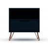 Manhattan Comfort Rockefeller 1-Drawer Black Nightstand Back