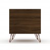 Manhattan Comfort Rockefeller 1-Drawer Brown Nightstand Back