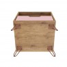 Manhattan Comfort Rockefeller 1-Drawer Nature and Rose Pink Nightstand Bottom