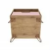 Manhattan Comfort Rockefeller 1-Drawer Nature and Rose Pink Nightstand Bottom - Manhattan Comfort Rockefeller 1-Drawer Nature and Rose Pink Nightstand Bottom