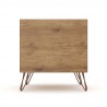Manhattan Comfort Rockefeller 1-Drawer Nature and Rose Pink Nightstand Back