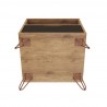 Manhattan Comfort Rockefeller 1-Drawer Nature and Textured Grey Nightstand Bottom