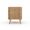 Manhattan Comfort Rockefeller 1-Drawer Nature and Rose Pink Nightstand