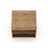 Manhattan Comfort Rockefeller 1-Drawer Nature and Textured Grey Nightstand Side