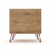 Manhattan Comfort Rockefeller 1-Drawer Nature and Textured Grey Nightstand Back