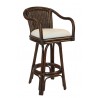 Hospitality Rattan Home Key West Indoor Swivel Rattan & Wicker 30" Bar Stool in Antique Finish