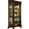 Pulaski Furniture Lighted Curved Front 4 Shelf Curio Cabinet in Maple Brown Side
