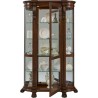 Pulaski Furniture Lighted Curved Front 4 Shelf Curio Cabinet in Maple Brown