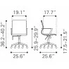 Zuo Modern Stacy Office Chair White - Dimension Sheet - Zuo Modern Stacy Office Chair White - Dimension Sheet