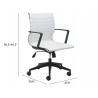 Zuo Modern Stacy Office Chair White - With Dimensions