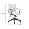 Zuo Modern Stacy Office Chair White - With Dimensions - Zuo Modern Stacy Office Chair White - With Dimensions