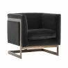 SUNPAN Soho Armchair in Giotto Shale Grey and Antique Brass Frame - Angled - SUNPAN Soho Armchair in Giotto Shale Grey and Antique Brass Frame - Angled
