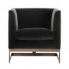 SUNPAN Soho Armchair in Giotto Shale Grey and Antique Brass Frame - Front