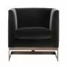 SUNPAN Soho Armchair in Giotto Shale Grey and Antique Brass Frame - Front - SUNPAN Soho Armchair in Giotto Shale Grey and Antique Brass Frame - Front
