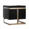 SUNPAN Soho Armchair in Giotto Shale Grey and Antique Brass Frame - Back Angled - SUNPAN Soho Armchair in Giotto Shale Grey and Antique Brass Frame - Back Angled