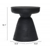 Zuo Modern Sage Side Table in Black - With Dimensions