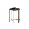 SUNPAN Rohan End Table - Antique Brass - Darkbrown, Frontview with Decor
