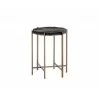 SUNPAN Rohan End Table - Antique Brass - Darkbrown, Frontview  - SUNPAN Rohan End Table - Antique Brass - Darkbrown, Frontview 