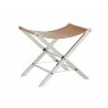 Sunpan Ryder Stool With Stainless Steel Frame in Tan - ngled - Sunpan Ryder Stool With Stainless Steel Frame in Tan - ngled