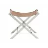 Sunpan Ryder Stool With Stainless Steel Frame in Tan - Side - Sunpan Ryder Stool With Stainless Steel Frame in Tan - Side