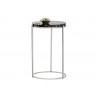 Tillie End Table - Stainless Steel - Black Agate Stone - Angled View