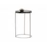 Tillie End Table - Stainless Steel - Black Agate Stone - Angled View - Tillie End Table - Stainless Steel - Black Agate Stone - Angled View