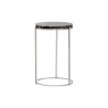 Tillie End Table - Stainless Steel - Black Agate Stone - White BG