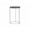 Tillie End Table - Stainless Steel - Black Agate Stone - White BG - Tillie End Table - Stainless Steel - Black Agate Stone - White BG