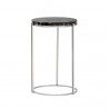 Sunpan Tillie End Table With Stainless Steel Frame in Black Agate Stone - Angled View