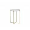 Sunpan Liv Side Table - White Marble - Front Angle - Sunpan Liv Side Table - White Marble - Front Angle