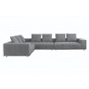 Sunpan Flora Sectional With Antique Brass Frame in Milestone Charcoal - Front