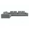 Sunpan Flora Sectional With Antique Brass Frame in Milestone Charcoal - Front - Sunpan Flora Sectional With Antique Brass Frame in Milestone Charcoal - Front