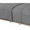 Sunpan Flora Sectional With Antique Brass Frame in Milestone Charcoal - Seat Detail