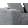 Sunpan Flora Sectional With Antique Brass Frame in Milestone Charcoal - Arm Close-up - Sunpan Flora Sectional With Antique Brass Frame in Milestone Charcoal - Arm Close-up