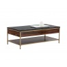 Stamos Coffee Table - Gold - Zebra Brown - Angled View with Decor