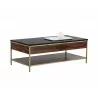 Stamos Coffee Table - Gold - Zebra Brown - Angled View with Decor - Stamos Coffee Table - Gold - Zebra Brown - Angled View with Decor