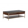 Stamos Coffee Table - Gold - Zebra Brown - Angled 