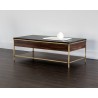 Stamos Coffee Table - Gold - Zebra Brown - Angled