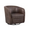 Sunpan Dax Swivel Lounge Chair - Havana Dark Brown - Angled View