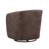 Sunpan Dax Swivel Lounge Chair - Havana Dark Brown - Back Angle