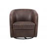 Sunpan Dax Swivel Lounge Chair in Havana Dark Brown - Front