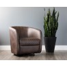 Sunpan Dax Swivel Lounge Chair in Havana Dark Brown - Lifestyle