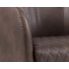 Sunpan Dax Swivel Lounge Chair in Havana Dark Brown - Seat Close-up