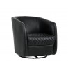 Sunpan Dax Swivel Lounge Chair - Coal Black - Angled