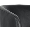 Sunpan Dax Swivel Lounge Chair - Coal Black - Seat Arm Close-Up