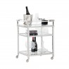 Sunpan Margo Bar Cart - Angled With Content